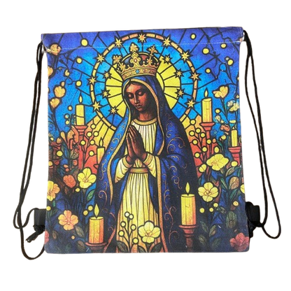 MOCHILA SACO NOSSA SENHORA APARECIDA 39,5x35,5CM  - MOD3 (1 UNIDADE)