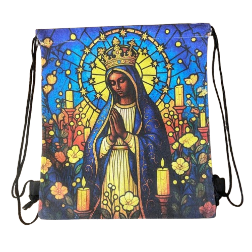 MOCHILA SACO NOSSA SENHORA APARECIDA 39,5x35,5CM  - MOD3 (1 UNIDADE)