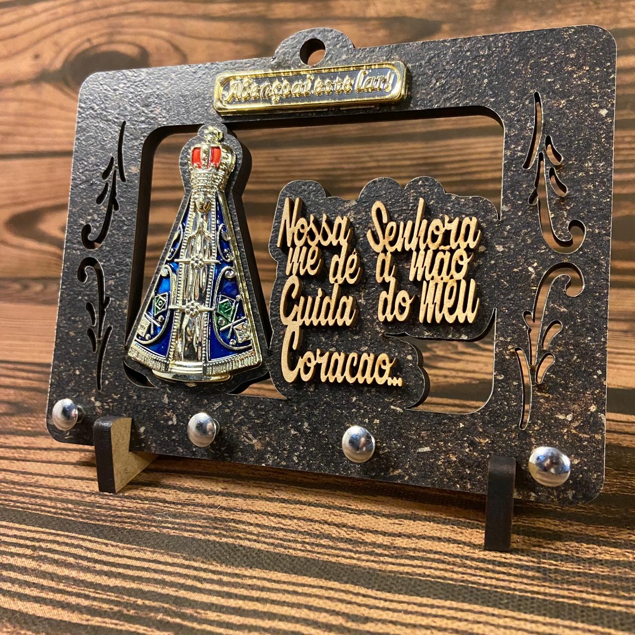 PORTA CHAVE VAZADO NOSSA SENHORA APARECIDA EM RELEVO 14CM (1 UNIDADE)