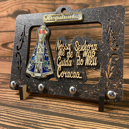 PORTA CHAVE VAZADO NOSSA SENHORA APARECIDA EM RELEVO 14CM (1 UNIDADE)