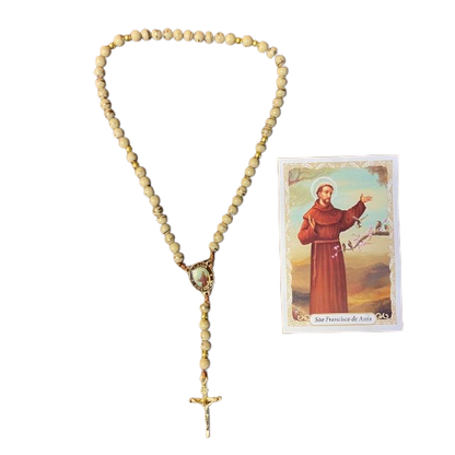 TERÇO PÉROLA MARROM  SÃO FRANCISCO 6MM (1 UNIDADE)