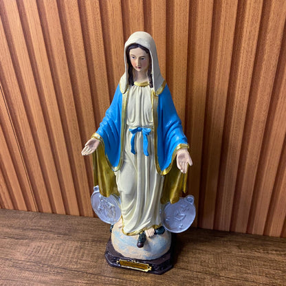 IMAGEM DE RESINA IMPORTADA NOSSA SENHORA DAS GRAÇAS MEDALHA MILAGROSA 29CM (1 UNIDADE)