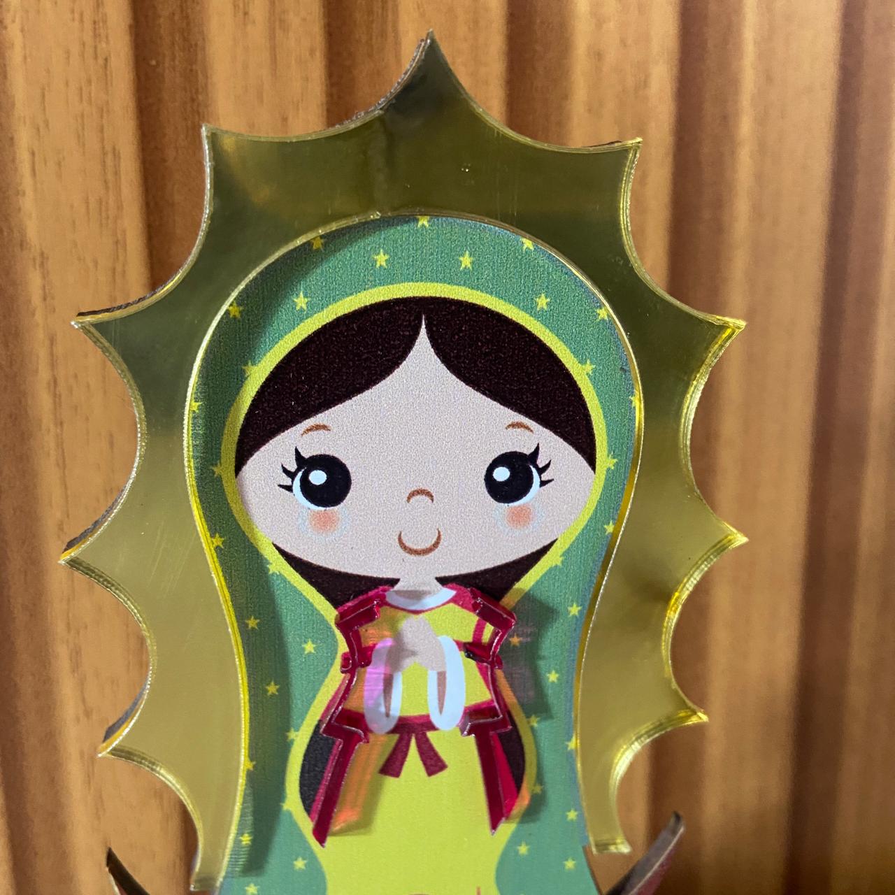 IMAGEM MDF INFANTIL NOSSA SENHORA DE GUADALUPE COM ACRÍLICO 12CM (1 UNIDADE)