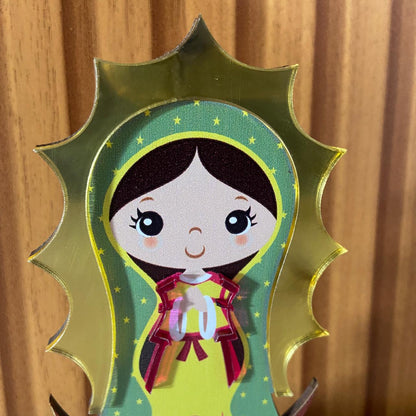 IMAGEM MDF INFANTIL NOSSA SENHORA DE GUADALUPE COM ACRÍLICO 12CM (1 UNIDADE)