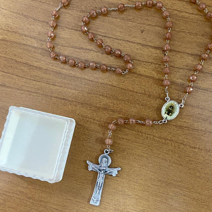 TERÇO CRISTAL NOSSA SENHORA DA SANTA CABEÇA 06CM (1 UNIDADE)