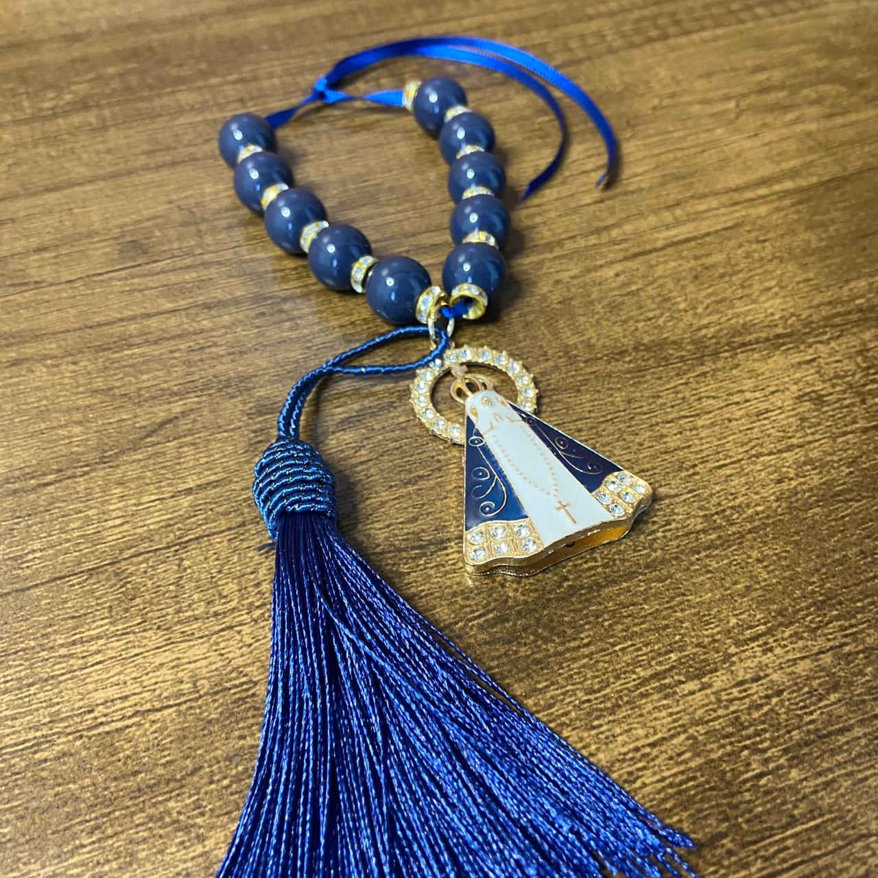 DEZENA PÉROLA AZUL NOSSA SENHORA APARECIDA 15MM (1 UNIDADE)