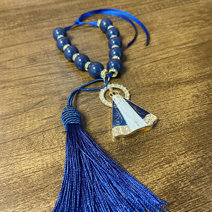 DEZENA PÉROLA AZUL NOSSA SENHORA APARECIDA 15MM (1 UNIDADE)