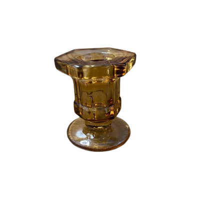 CASTIÇAL DE VIDRO CARAMELO 5,8CM (1 UNIDADE)