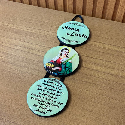 ADORNO TRIPLO REDONDO FITA SANTA LUZIA (1 UNIDADE)