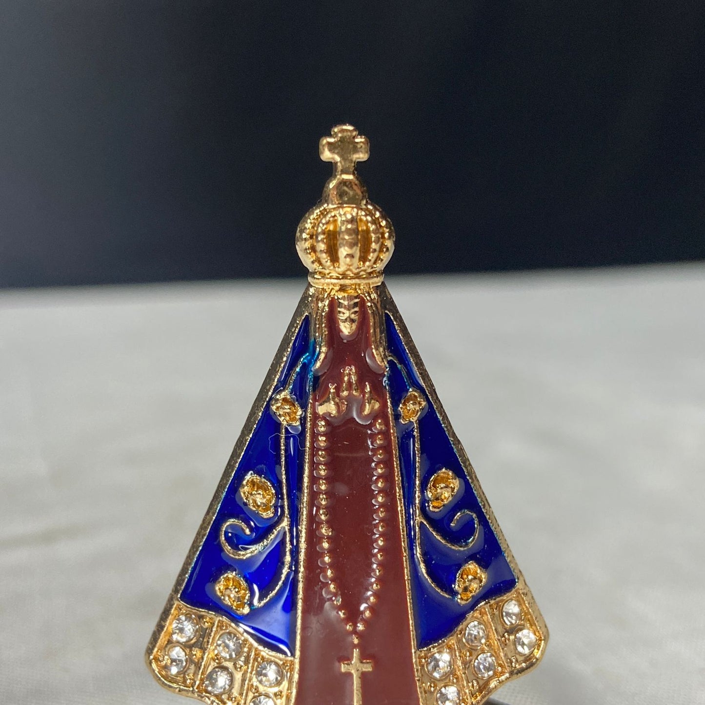 IMAGEM NOSSA SENHORA APARECIDA PARA CARRO DOURADO E MARROM  (12 UNIDADES)