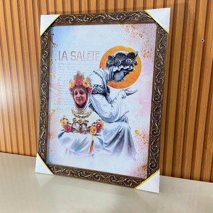 QUADRO COM MOLDURA RESINADO NOSSA SENHORA DE SALETTE 44CMX34CM (1 UNIDADE)