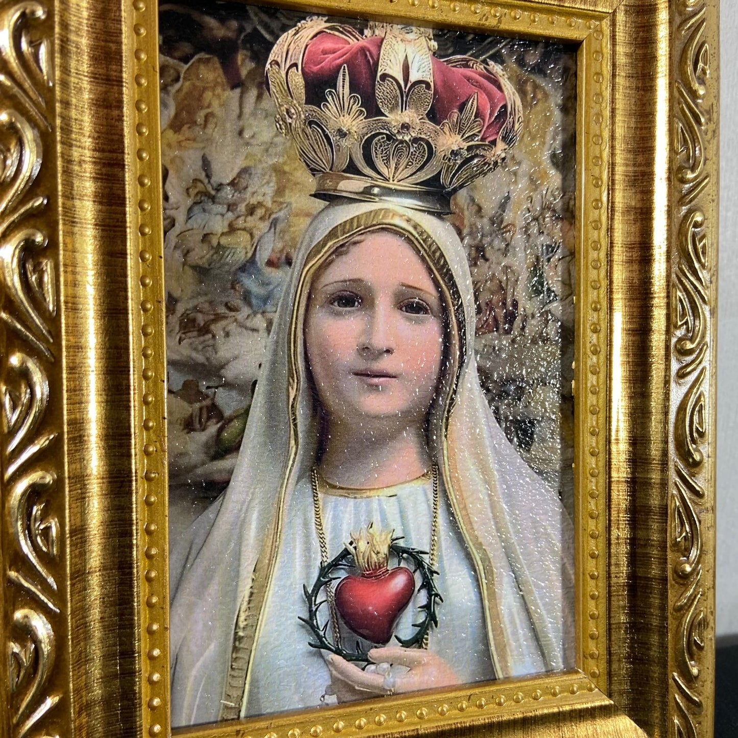 QUADRO COM MOLDURA RESINADO NOSSA SENHORA DE FÁTIMA 20,5X15,5 (1 UNIDADE)