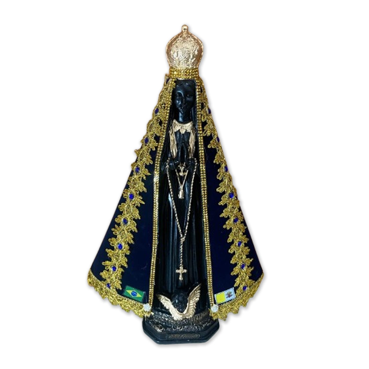 IMAGEM DE GESSO NOSSA SENHORA APARECIDA COM MANTO MOD2 45CM (1 UNIDADE)
