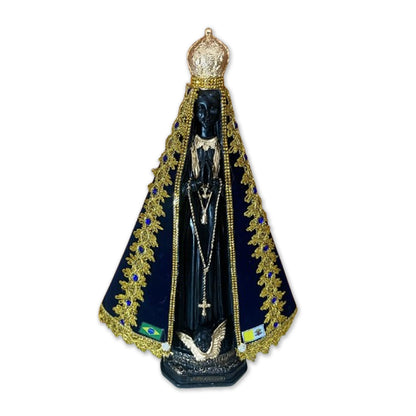 IMAGEM DE GESSO NOSSA SENHORA APARECIDA COM MANTO MOD2 45CM (1 UNIDADE)
