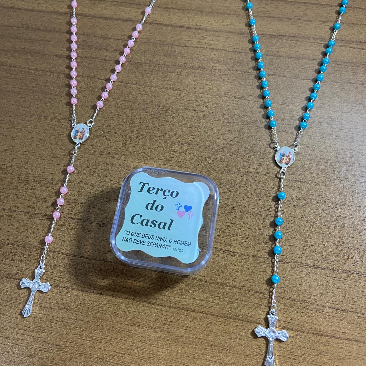 TERÇO PÉROLA NA CAIXINHA DO CASAL  4MM (1 UNIDADES)