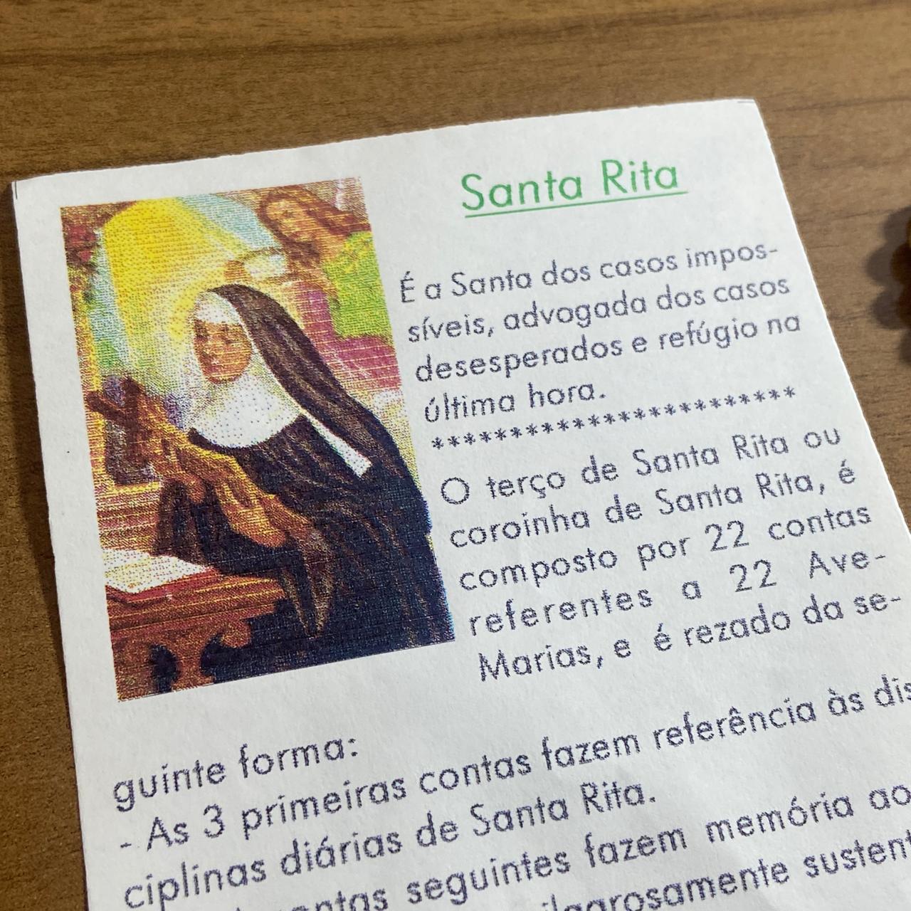 COROA DE SANTA RITA COM MEDALHA ITALIANA  6MM (3 UNIDADES)