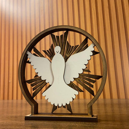 ADORNO DE MESA MDF MANDALA DIVINO ESPÍRITO SANTO 14,5CM (1 UNIDADE)