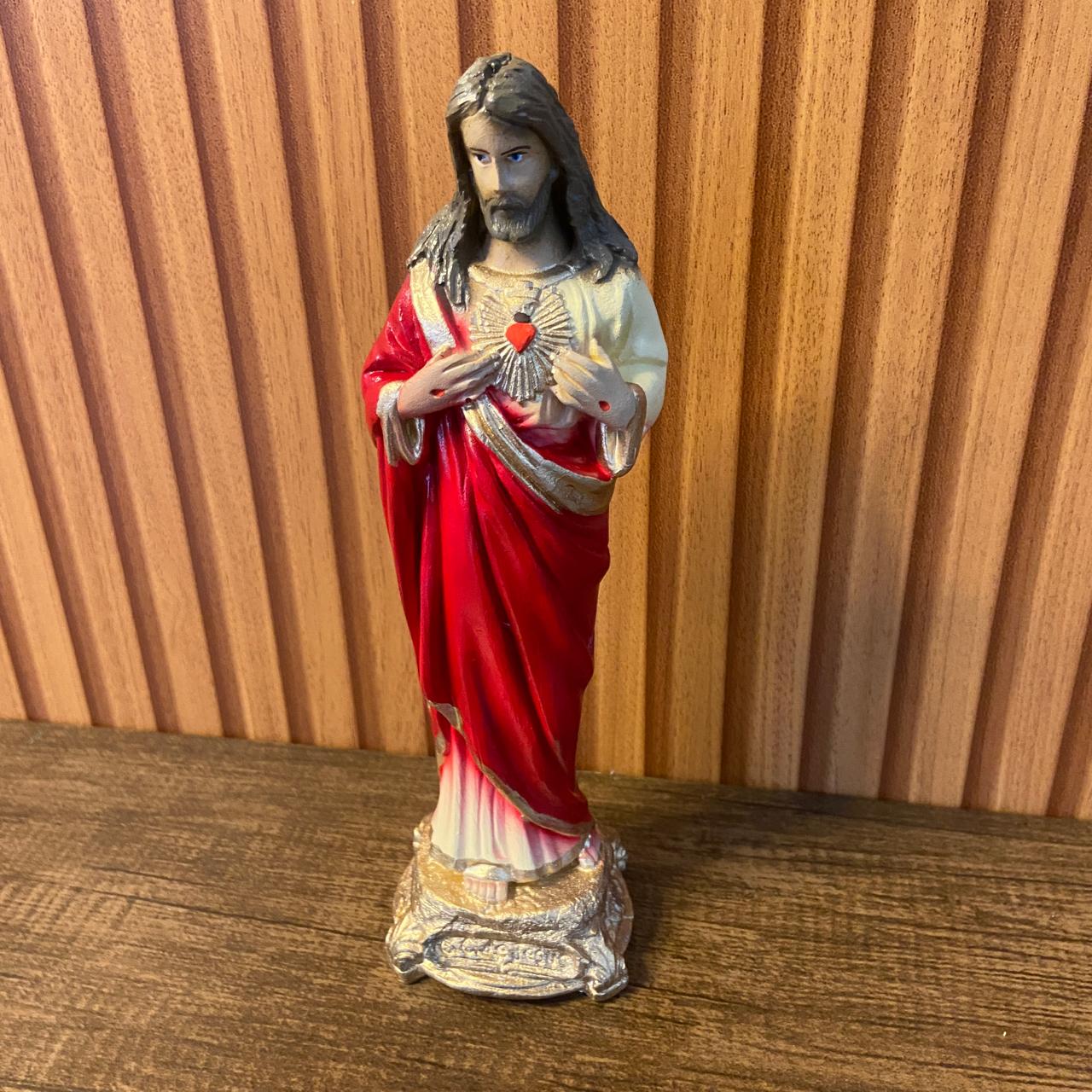 IMAGEM DE GESSO SAGRADO CORAÇÃO DE JESUS 22CM (1 UNIDADE)