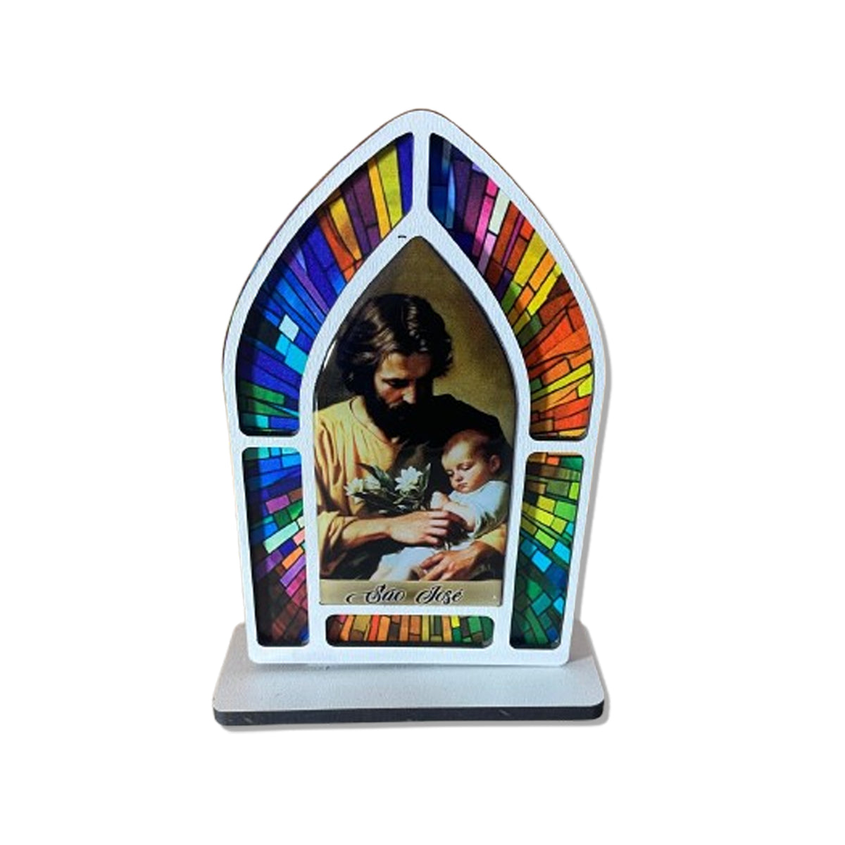 CAPELA MDF VITRAL SÃO JOSÉ 18CM (1 UNIDADE)