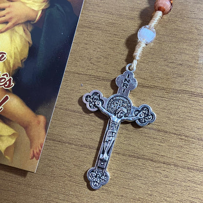 TERÇO ACRÍLICO VINHO COM FECHO MÃE RAINHA 08MM (1 UNIDADE)