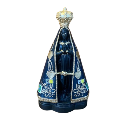 IMAGEM DE GESSO NOSSA SENHORA APARECIDA PINTADA 20,5CM  (1 UNIDADE)