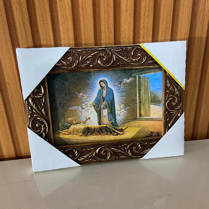 QUADRO COM MOLDURA RESINADO NOSSA SENHORA DE GUADALUPE 15,5 X 20,5  (1 UNIDADE)