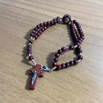 TERÇO PULSEIRA MADEIRA SÃO MIGUEL (12 UNIDADES)