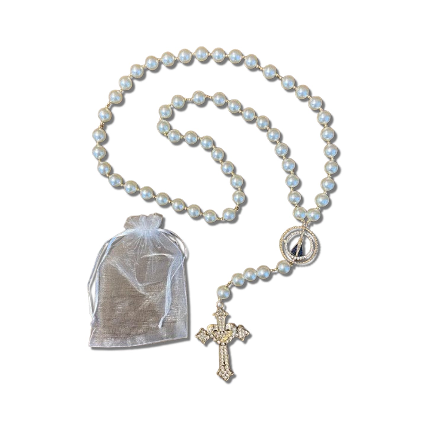 TERÇO DE NOIVA PÉROLA NOSSA SENHORA APARECIDA 14MM (1 UNIDADE)