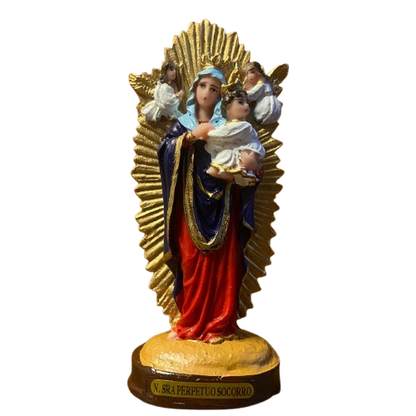 IMAGEM DE RESINA NACIONAL NOSSA SENHORA DO PERPÉTUO SOCORRO 15CM (1 UNIDADE)
