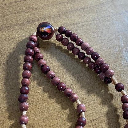 TERÇO PULSEIRA MADEIRA JESUS MISERICORDIOSO (12 UNIDADES)