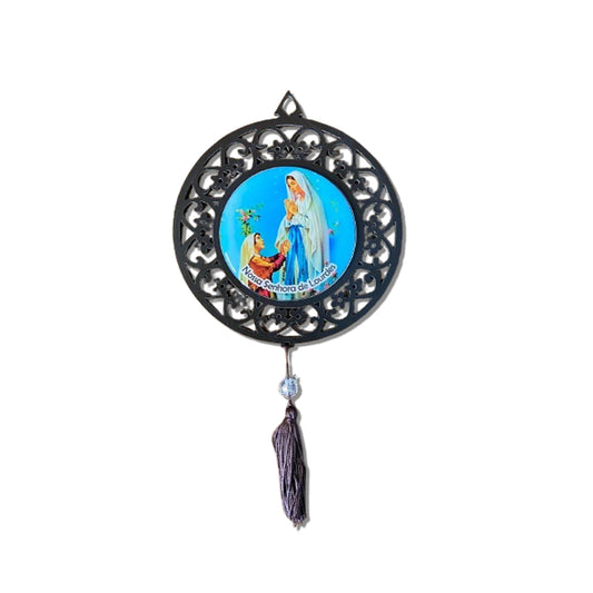 MANDALA MDF TABACO NOSSA SENHORA DE LOURDES 26CM (1 UNIDADE)