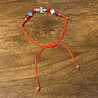 PULSEIRA REGULÁVEL CRISTAL VERMELHO COM CRUZ   ( 01 UNIDADE)