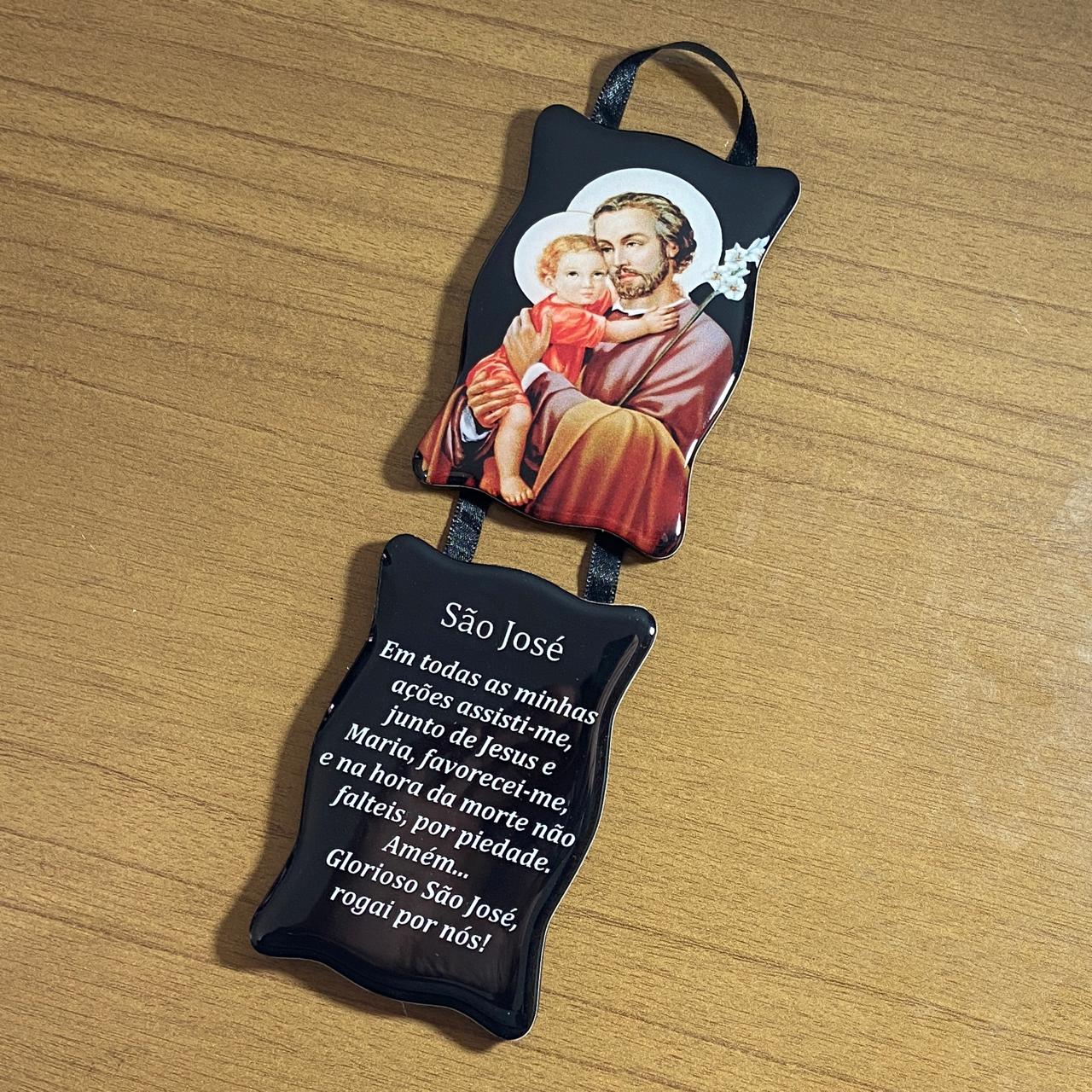 ADORNO DUPLO QUADRADO FITA SÃO JOSÉ (1 UNIDADE)