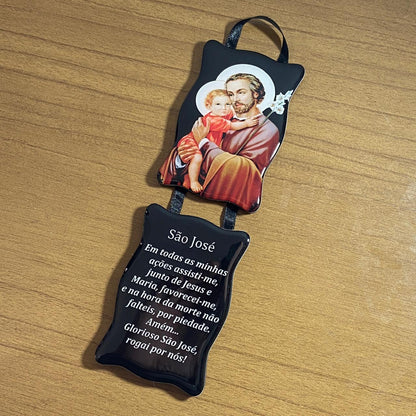 ADORNO DUPLO QUADRADO FITA SÃO JOSÉ (1 UNIDADE)