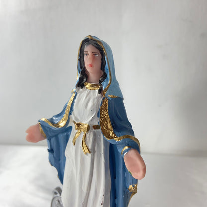 IMAGEM DE RESINA NACIONAL NOSSA SENHORA DAS GRAÇAS MEDALHA MILAGROSA 15CM (1 UNIDADE)