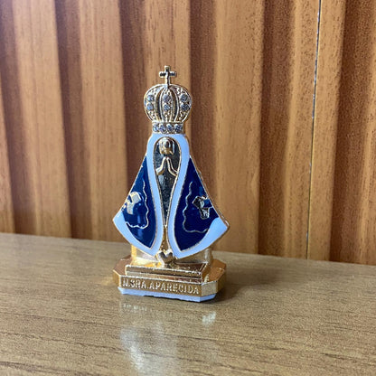 IMAGEM NOSSA SENHORA APARECIDA DOURDA COM STRASS PARA CARRO MOD3 6CM  (12 UNIDADES)