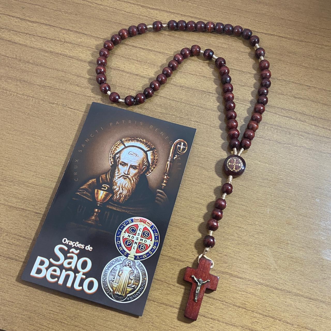 TERÇO DE MADEIRA SÃO BENTO 8MM MOD2 (3 UNIDADES)