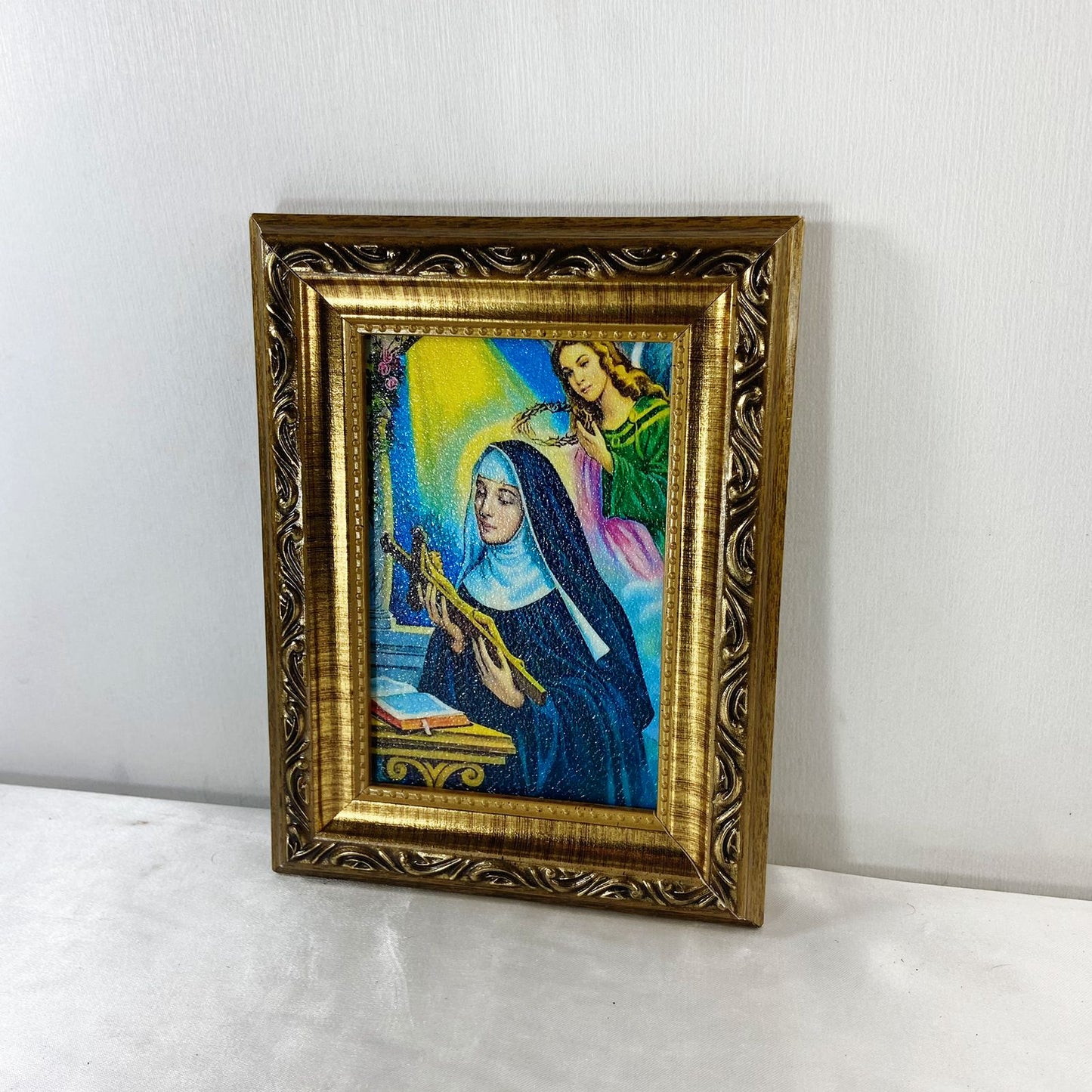 QUADRO COM MOLDURA RESINADO SANTA RITA DE CÁSSIA 20,5X15,5 (1 UNIDADE)