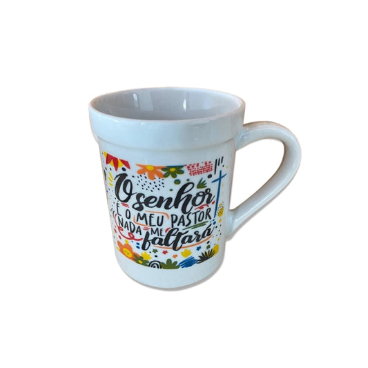CANECA BRANCA O SENHOR É MEU PASTOR... 220ML (1 UNIDADE)