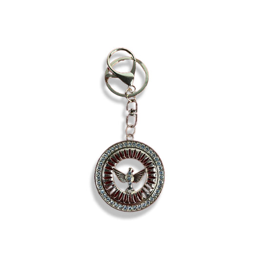 CHAVEIRO LUXO DIVINO ESPIRITO SANTO REDONDO COM STRASS TRABALHADO (6 UNIDADES)