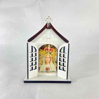 CAPELA PORTA NOSSA SENHORA DE FÁTIMA 16CM ( 1 UNIDADE)