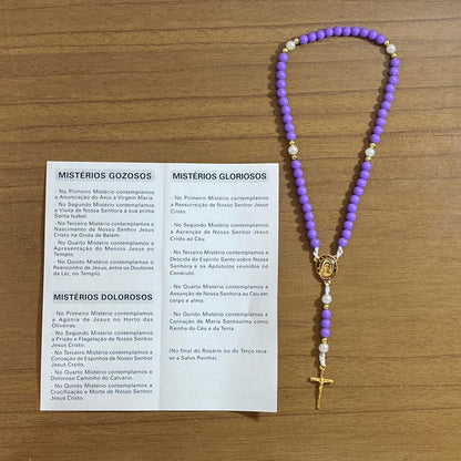 TERÇO PÉROLA ROXA  NOSSA SENHORA RAINHA DA PAZ 6MM (1 UNIDADE)