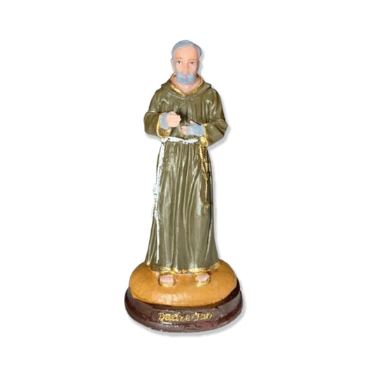 IMAGEM DE RESINA NACIONAL SANTO PADRE PIO 15CM (1 UNIDADE)