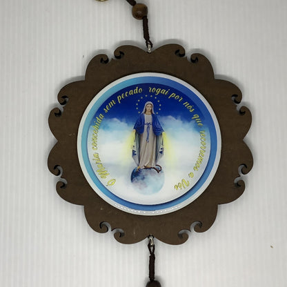 MANDALA MDF RESINADA NOSSA SENHORA DAS GRAÇAS 13CM (1 UNIDADE)