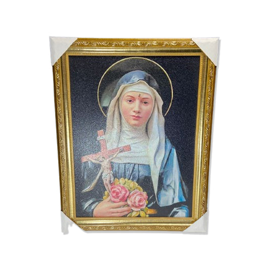 QUADRO COM MOLDURA RESINADO SANTA RITA  45CMX35CM (1 UNIDADE)