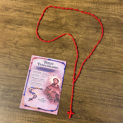 TERÇO FRANCISCANO VERMELHO  (1 UNIDADES)