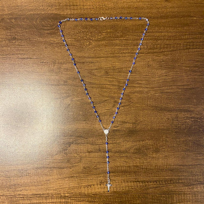 TERÇO CRISTAL NA GARRAFA NOSSA SENHORA APARECIDA CORES SORTIDAS 4MM PRATEADO (12 UNIDADES)