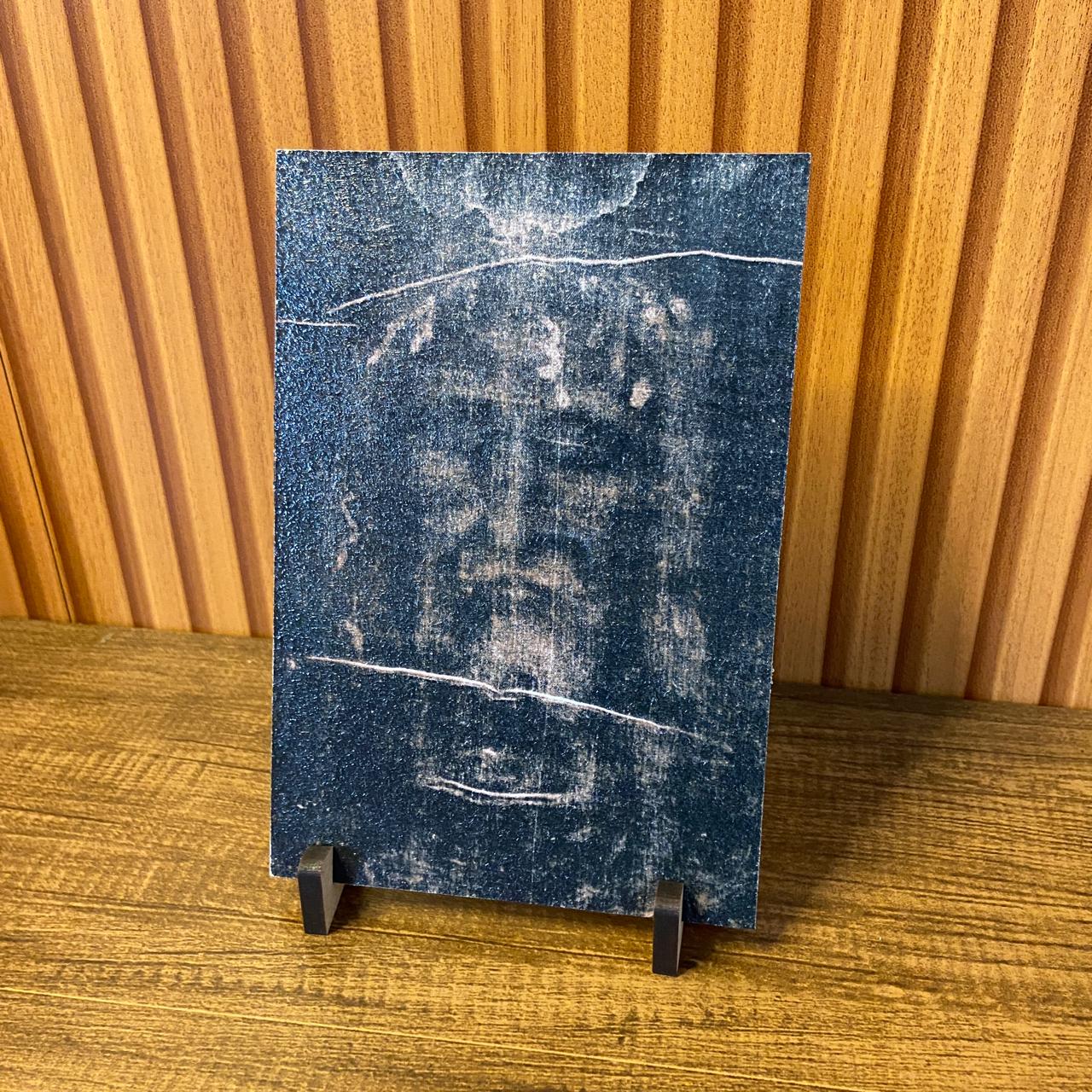 PLAQUINHA DE MESA MDF RESINADO SAGRADA FACE 19CM x 13CM  (1 UNIDADE)
