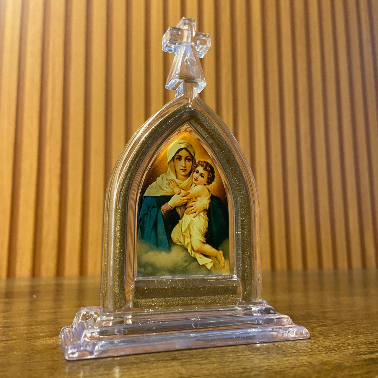 CAPELA ACRÍLICA P MÃE RAINHA  12X8,5CM TRANSPARENTE (1 UNIDADE)