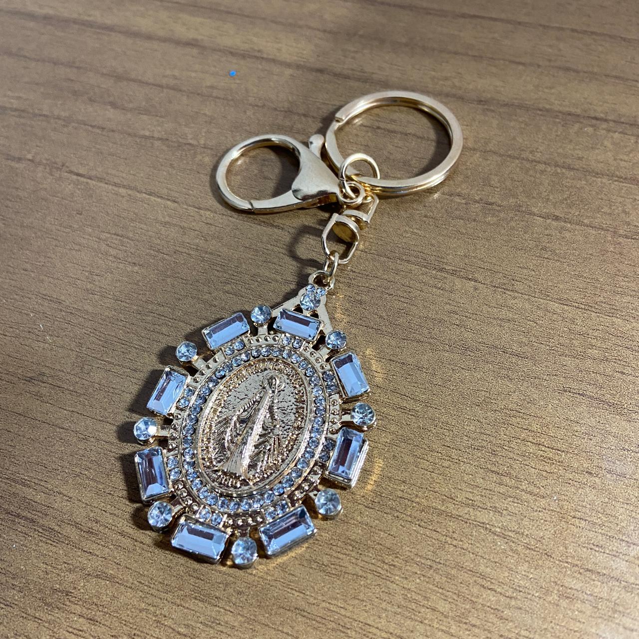 CHAVEIRO LUXO NOSSA SENHORA DAS GRAÇAS COM MOSQUETE MOD2 (6 UNIDADES)